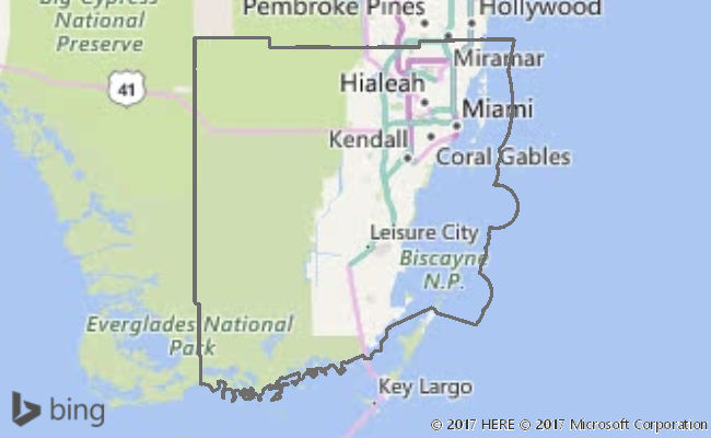 miami dade county map with cities